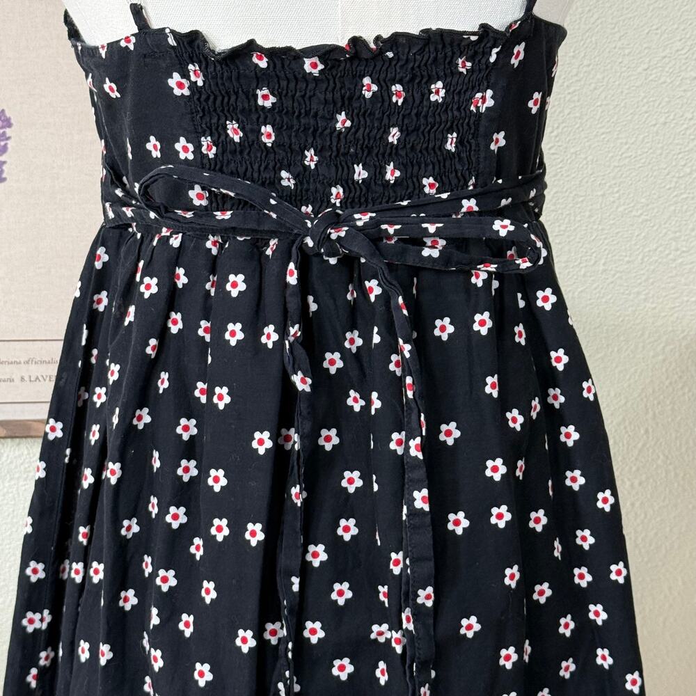 Vintage Y2k Floral Tie Back Babydoll Dress Whimsy Twee Rockabilly Cottage Mod M - Picture 4 of 7